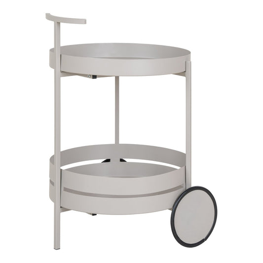 Beja Bar Trolley – Barwagen, Stahl, kühles Grau, 2 Regale, 40 x 49,5 x 61 cm