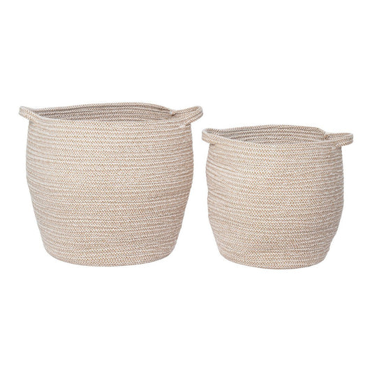 Lamas Basket - Korb, Baumwolle, Beige, 2er-Set