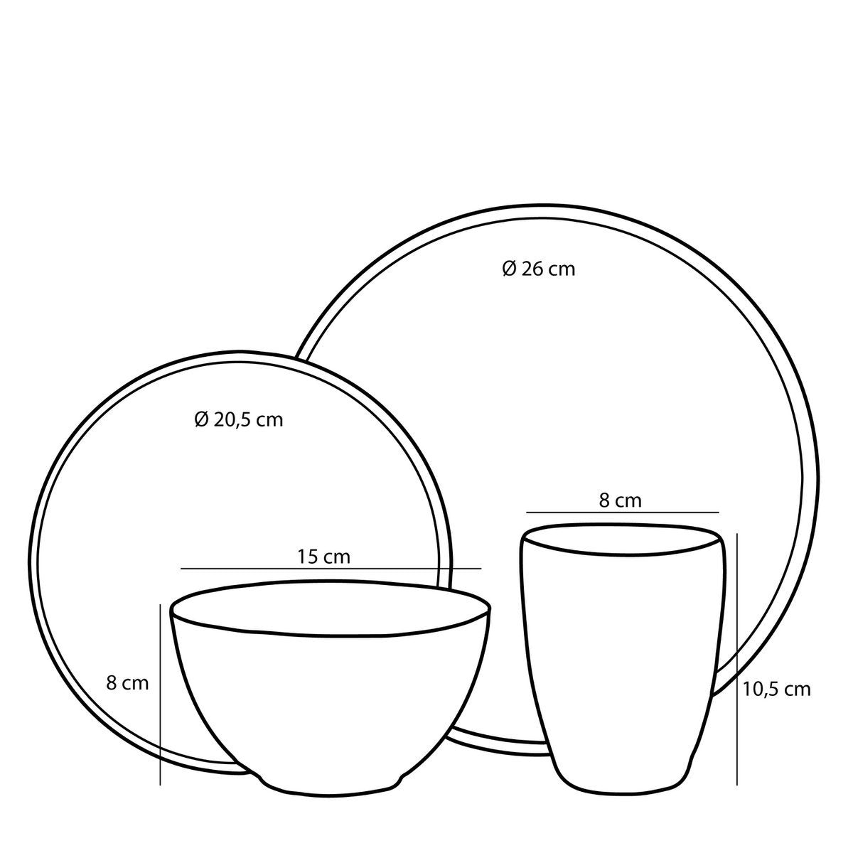 Tabo Geschirrset 4 Personen - Grün