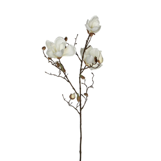 Künstliche Magnolienblume – H88 cm – Weiß