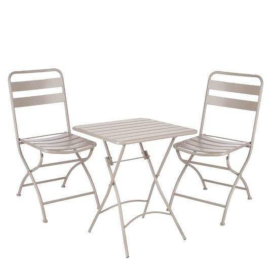 Evita Bistro-Set – 3er-Set – Metall – Braun