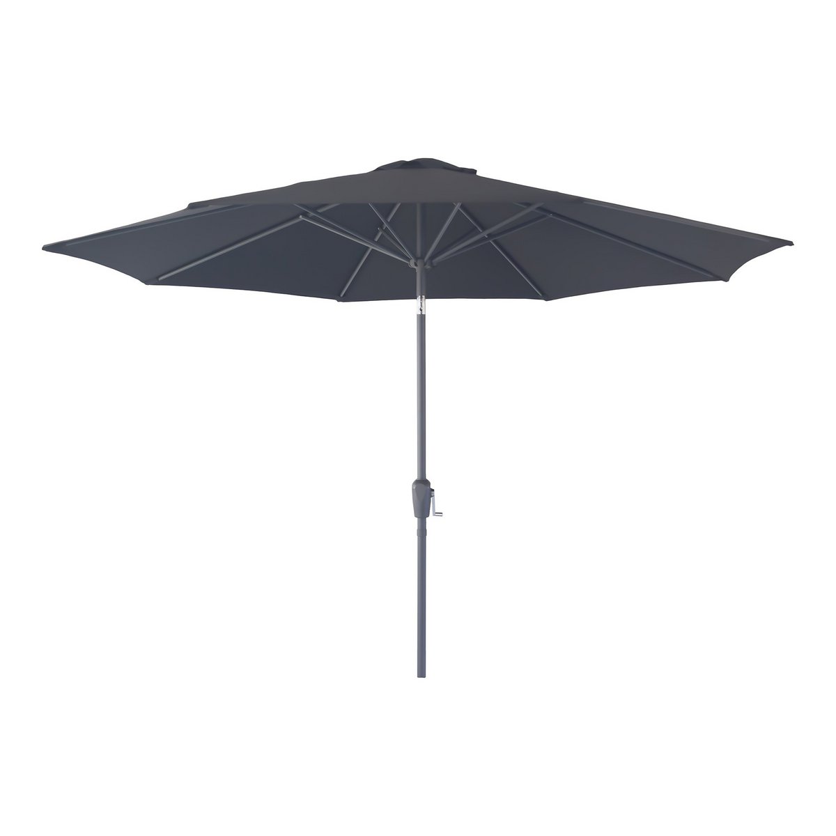 Houston Parasol – Sonnenschirm mit Kurbel und Neigung, Metallstange, schwarz, ø300 cm