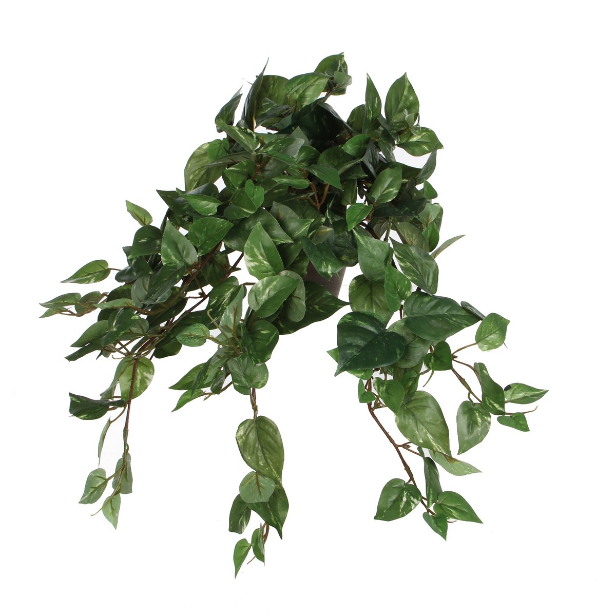 Künstliche Hängepflanze Scindapsus im Blumentopf Stan – H45 x Ø25 cm – Grün