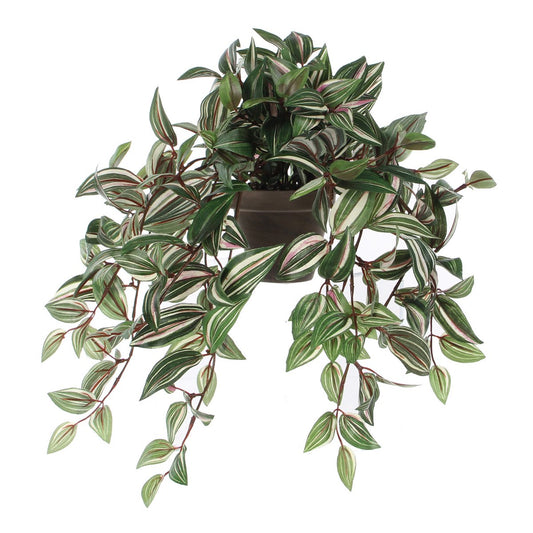 Künstliche Hängepflanze Tradescantia im Stan-Blumentopf – H45 x Ø25 cm – Grün