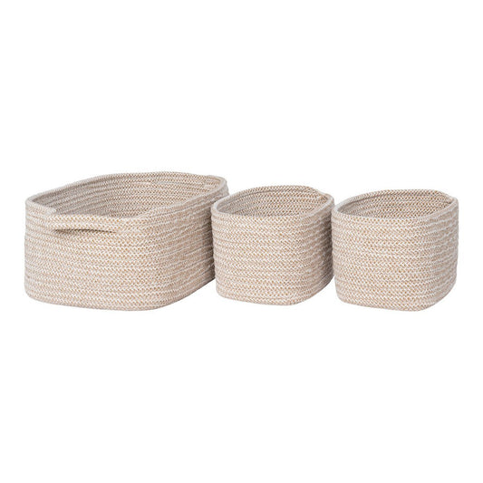 Teixo Basket - Korb, Baumwolle, Beige, 3er-Set